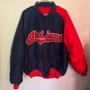 Starter Jacket Men's Cleveland Indians Diamond Collection Insulated , Size XL